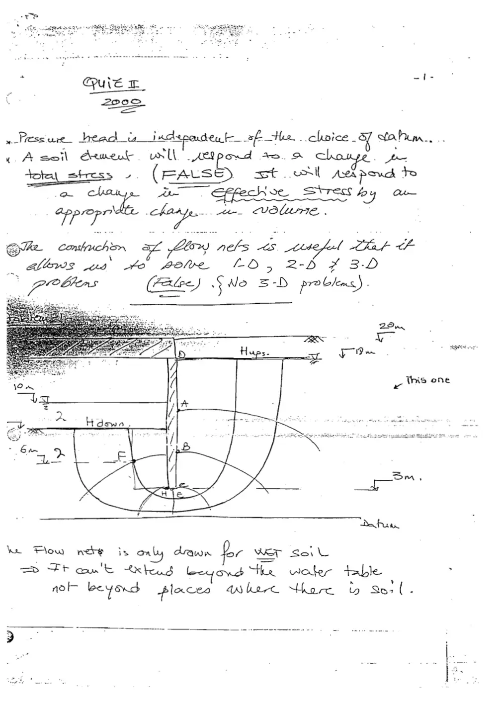 CIVE 431 Exam 2 Solution, Spring 2001, page 1