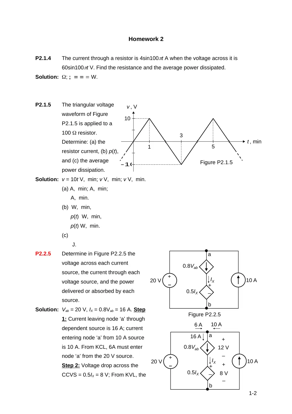 EECE 210 Homework 2 with Solution, Fall 2014, page 1