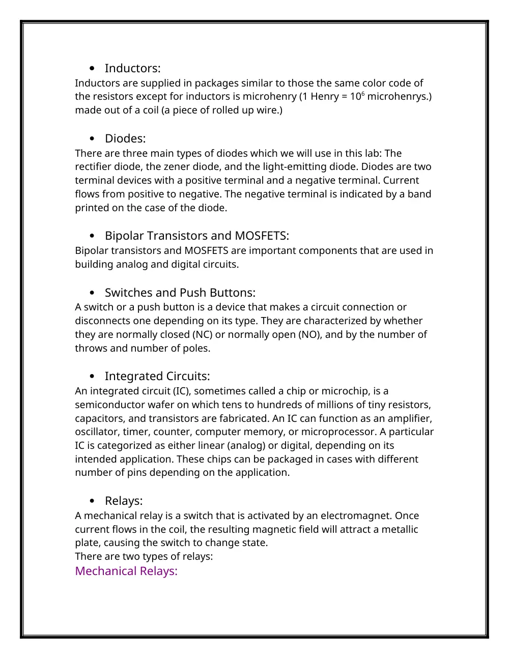 EECE 310L Notes All Experiments, Fall 2013, page 3