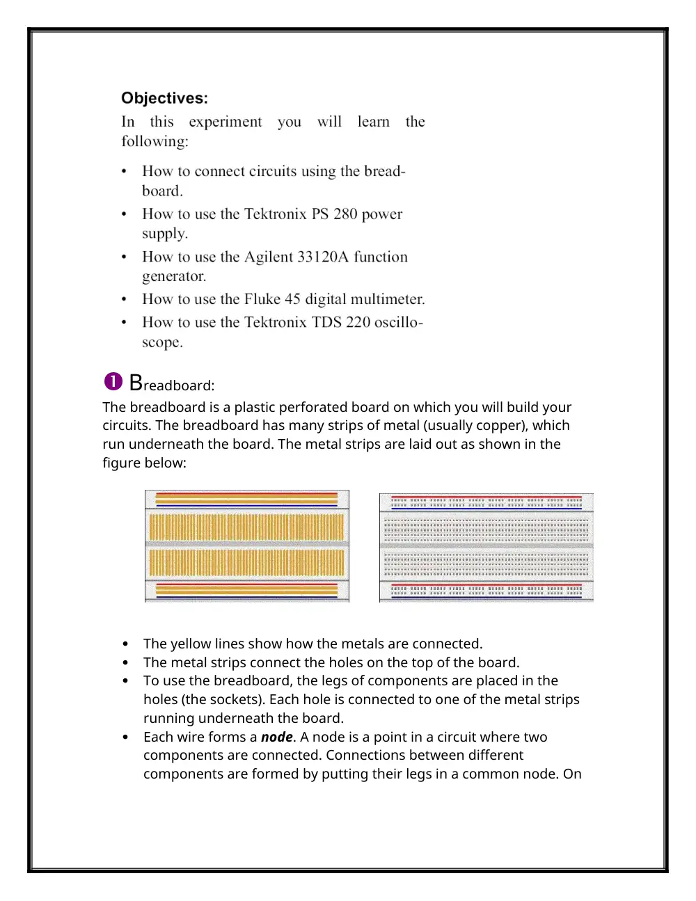 EECE 310L Notes All Experiments, Fall 2013, page 5