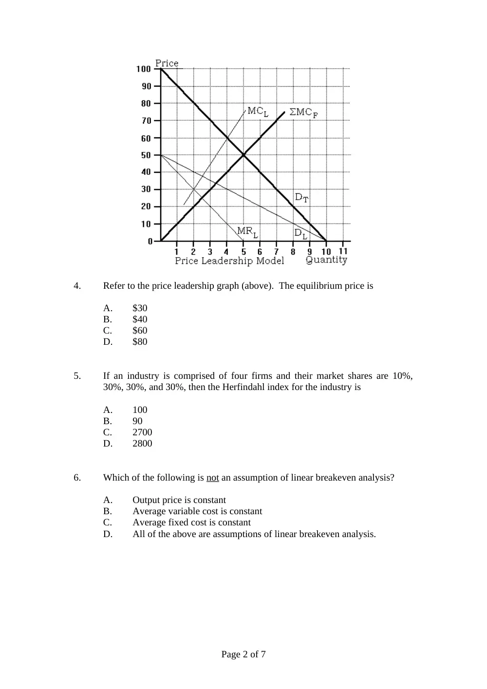 BUSS 230 Final, Fall 2007, page 2