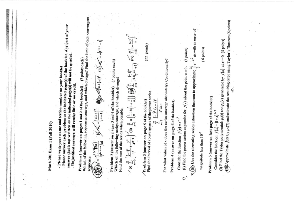 MATH 201 Exam 1, Fall 2010, page 1