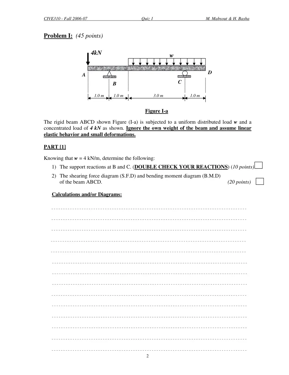 CIVE 310 Exam 1, Fall 2006, page 2