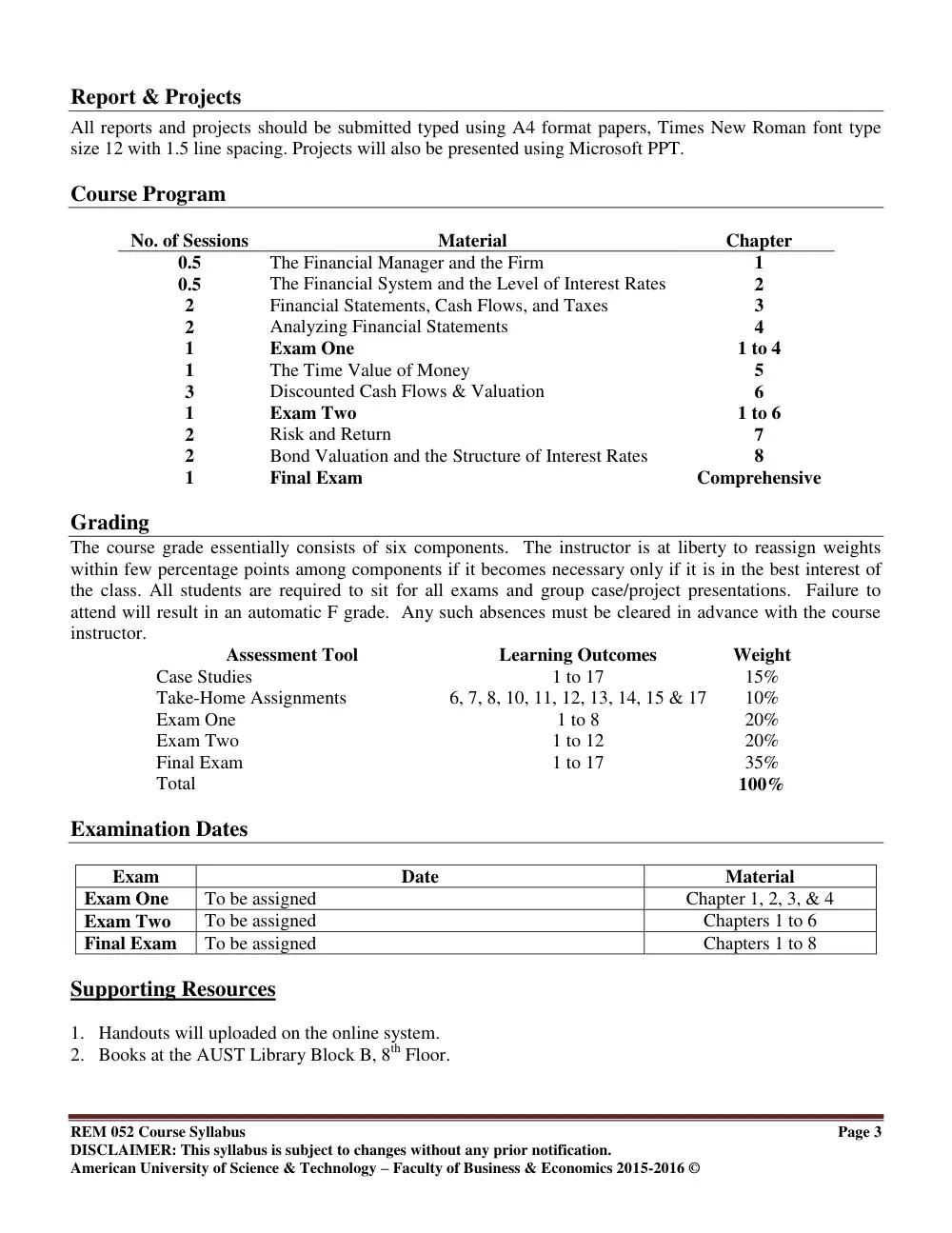 REM 052 Syllabus, Fall 2015, page 3