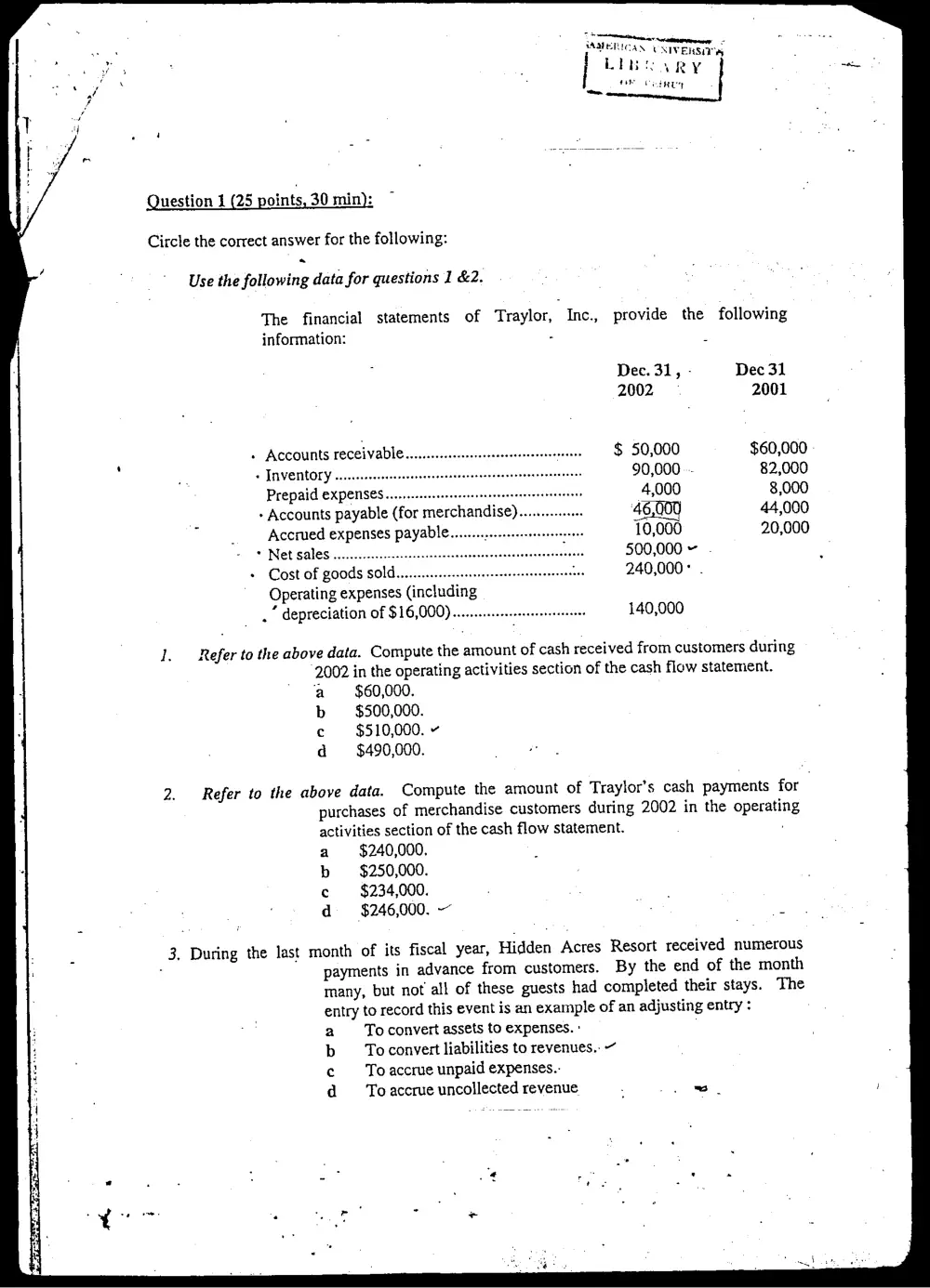 ACCT 210 Final, Fall 2001, page 2