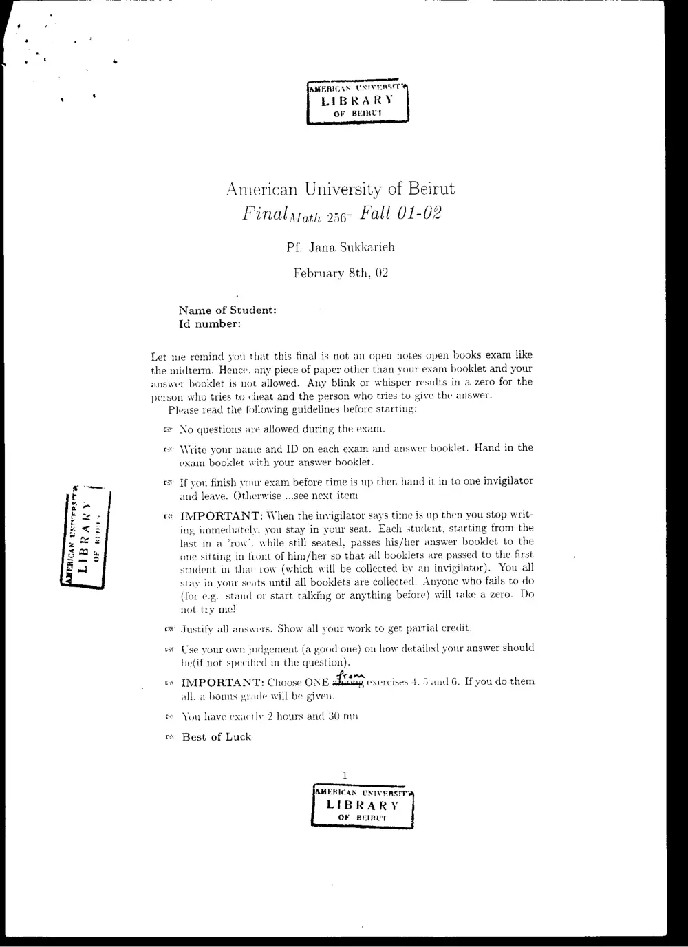 CMPS 256 Final, Fall 2001, page 1