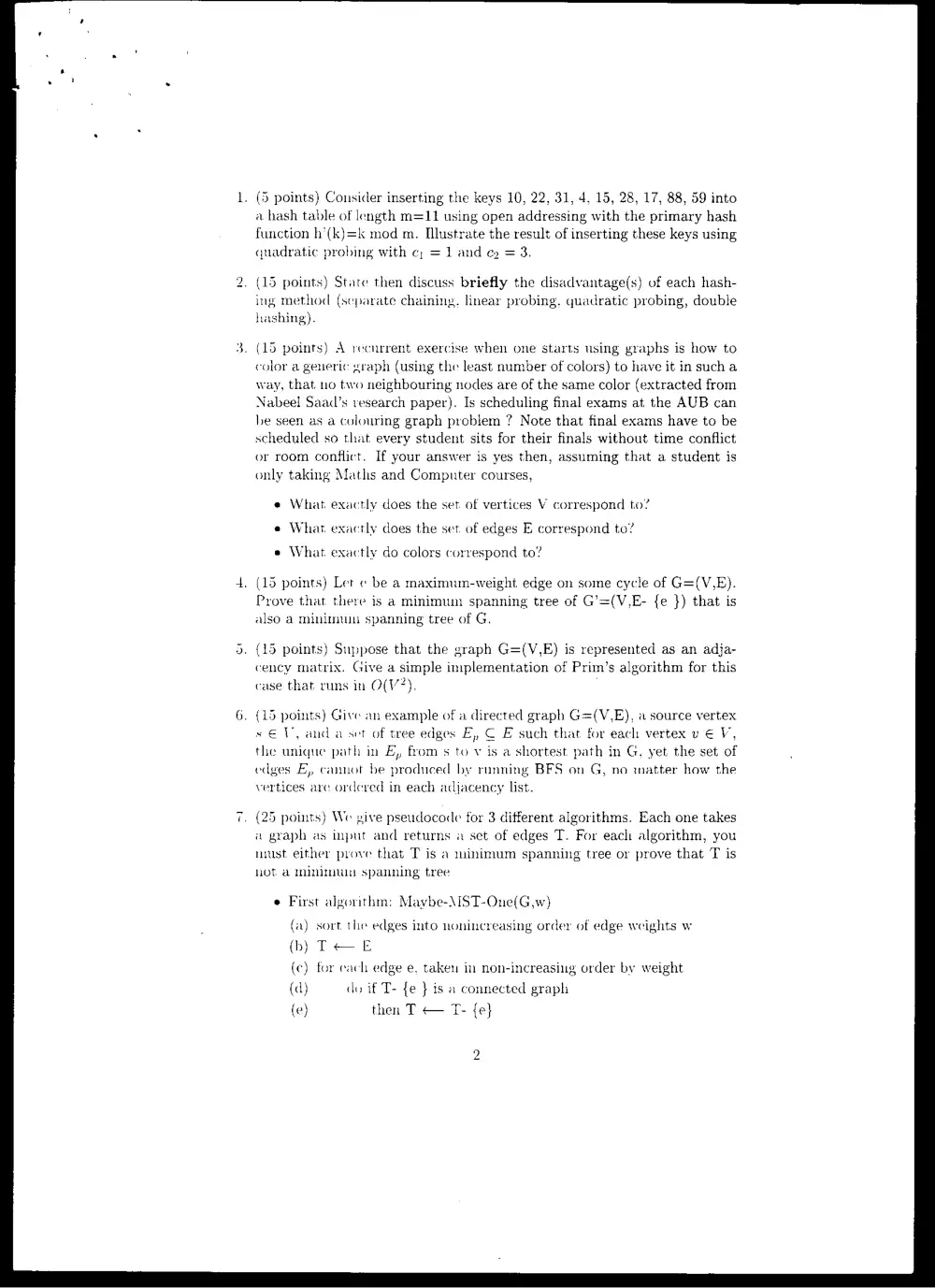 CMPS 256 Final, Fall 2001, page 2