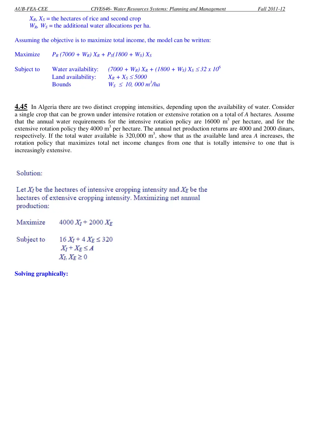 CIVE 646 Homework 2 Optimization, Fall 2011, page 8