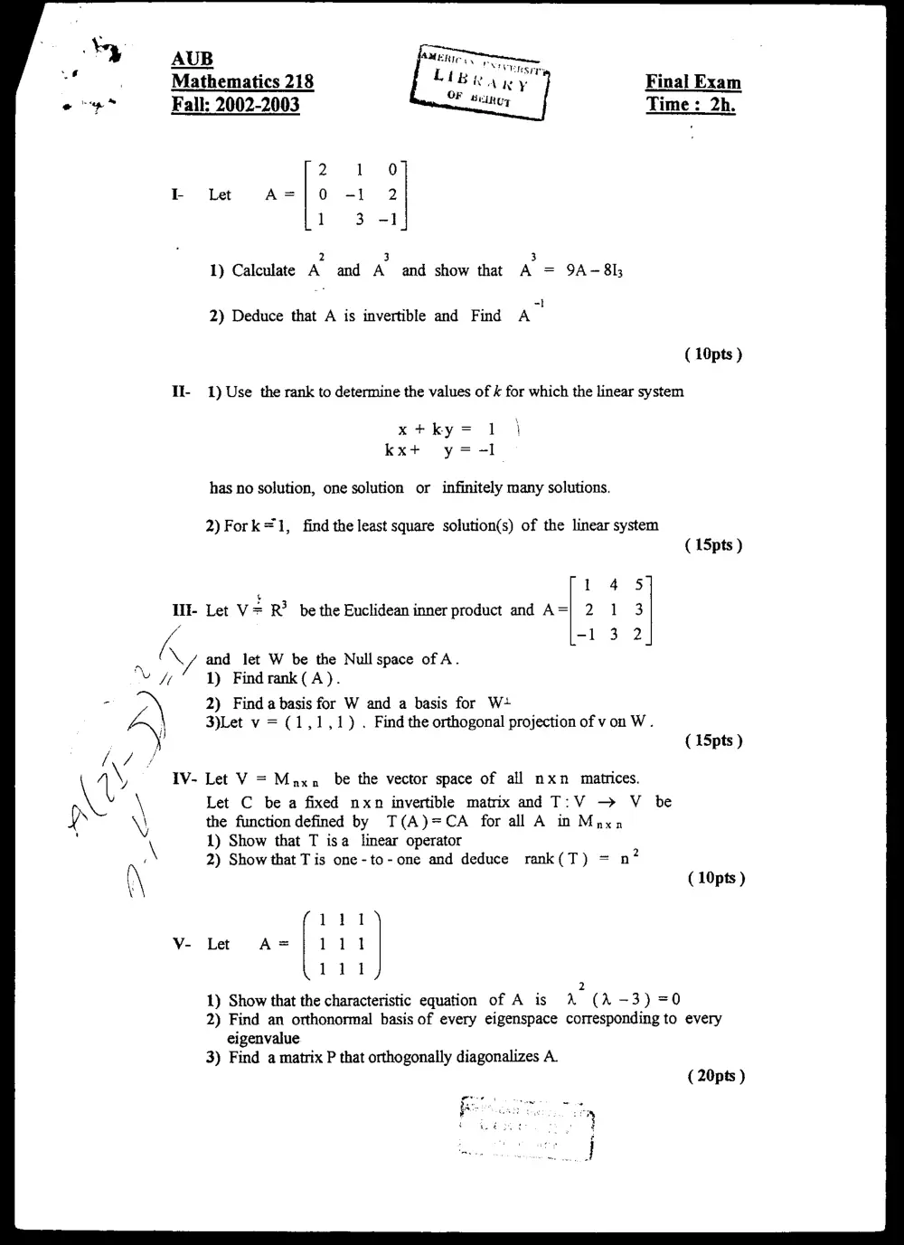 MATH 218 Final, Fall 2002, page 1