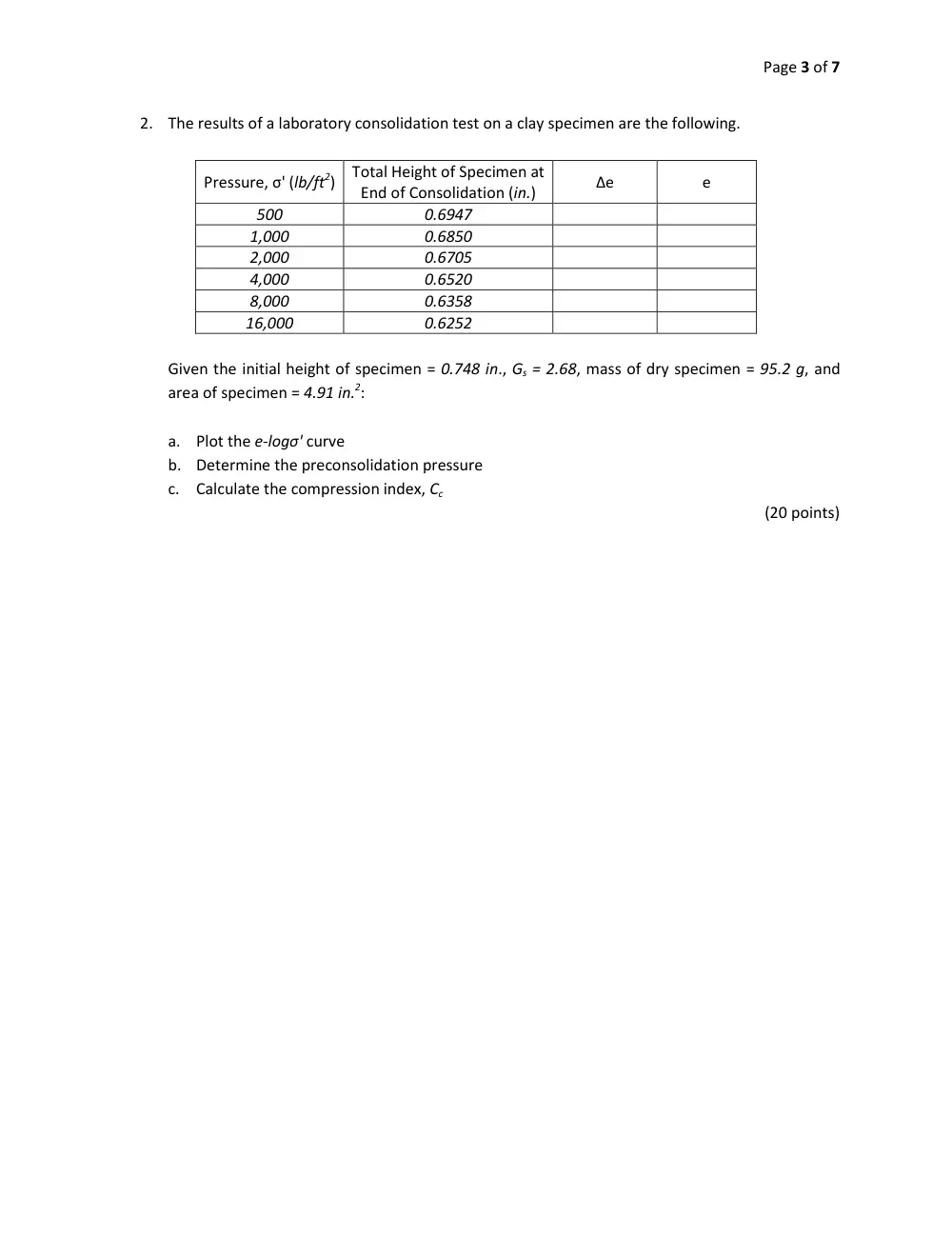 CIVE 431 Final, Fall 2009, page 3