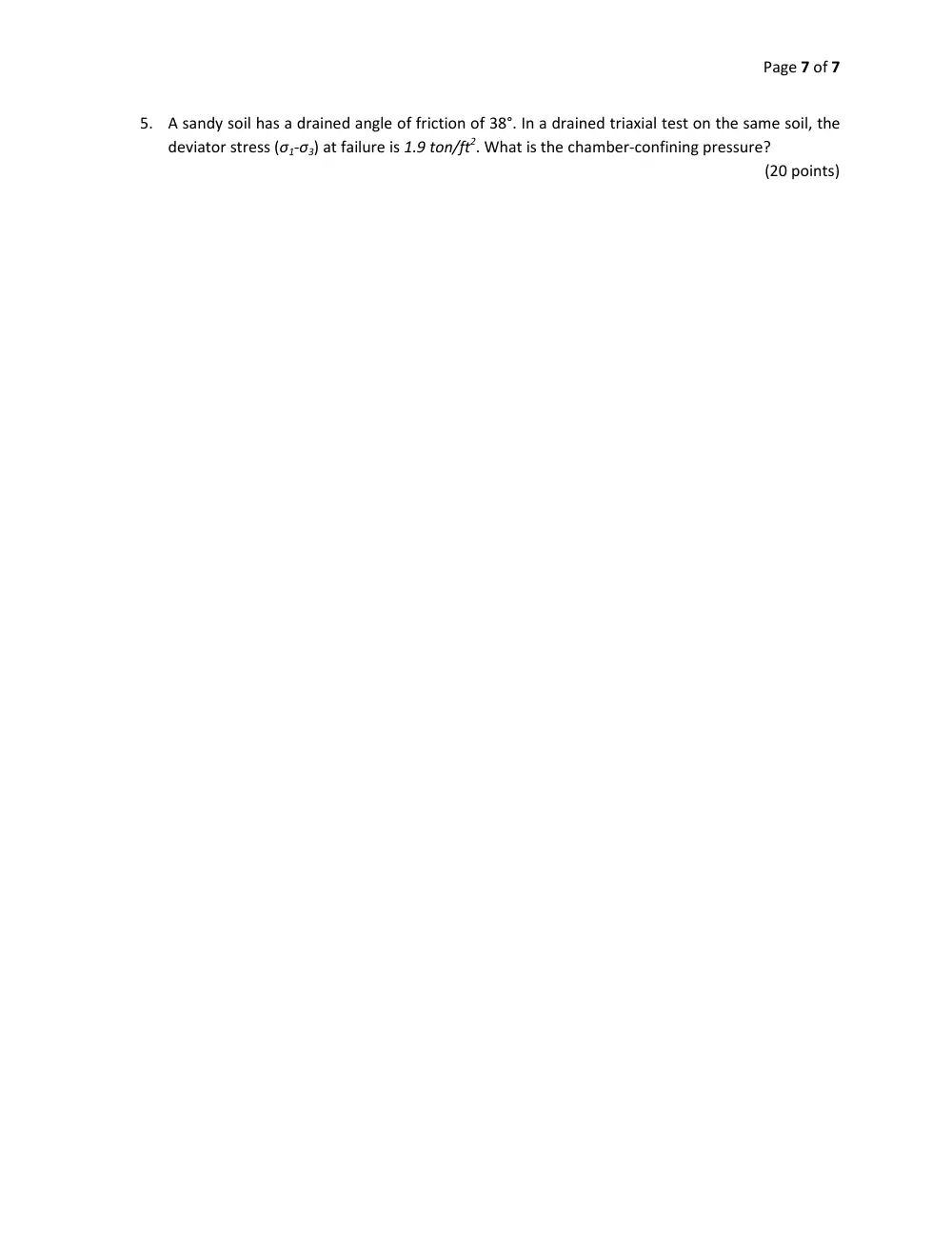 CIVE 431 Final, Fall 2009, page 7