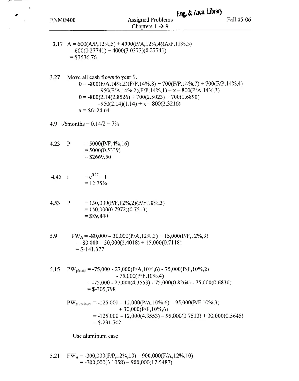 ENMG 400 Problems, Spring 2008, page 2