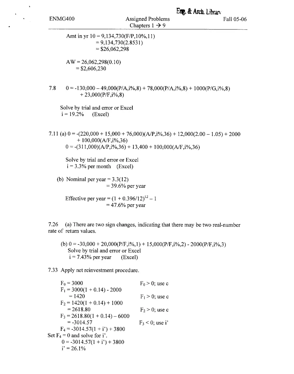 ENMG 400 Problems, Spring 2008, page 4