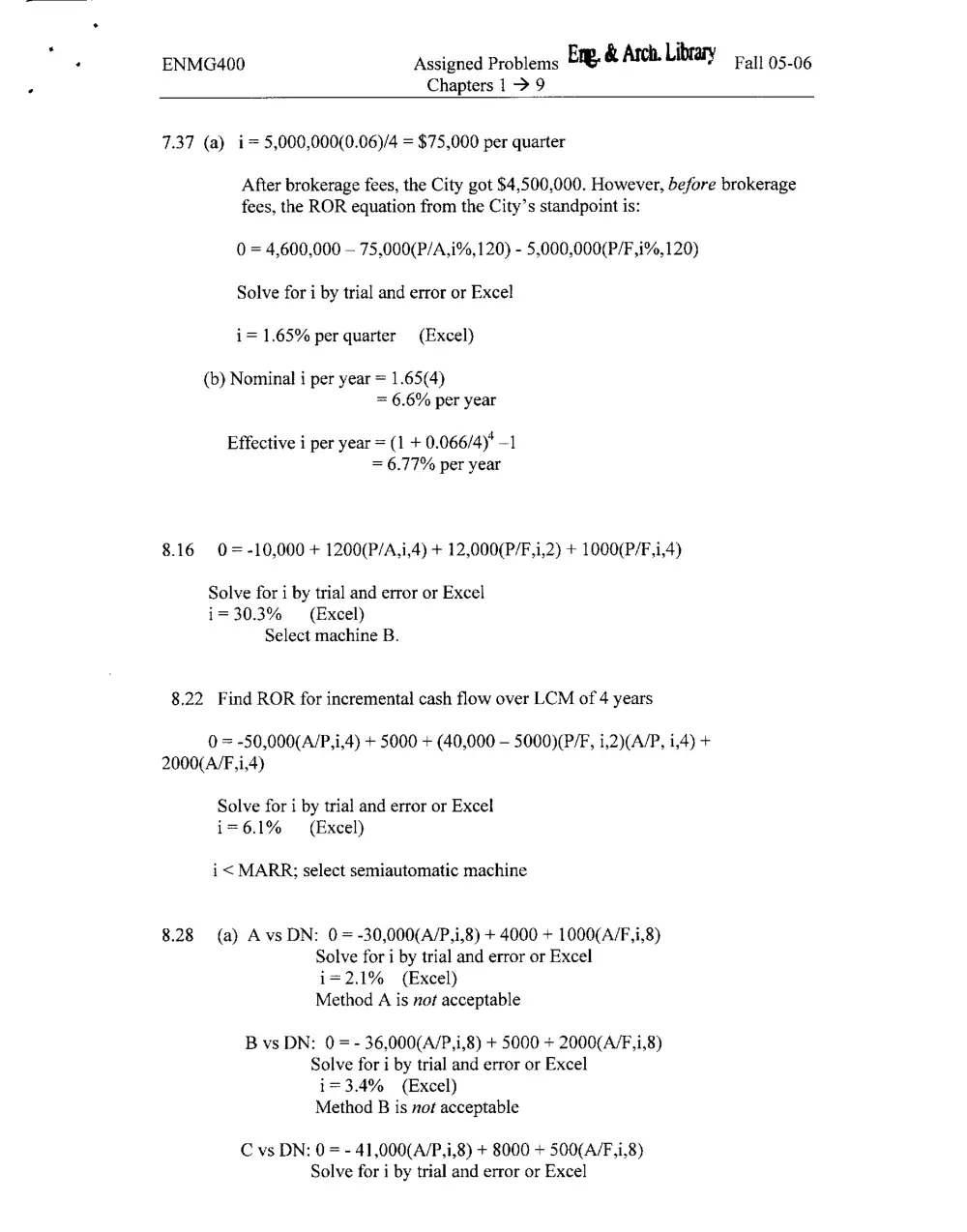 ENMG 400 Problems, Spring 2008, page 5