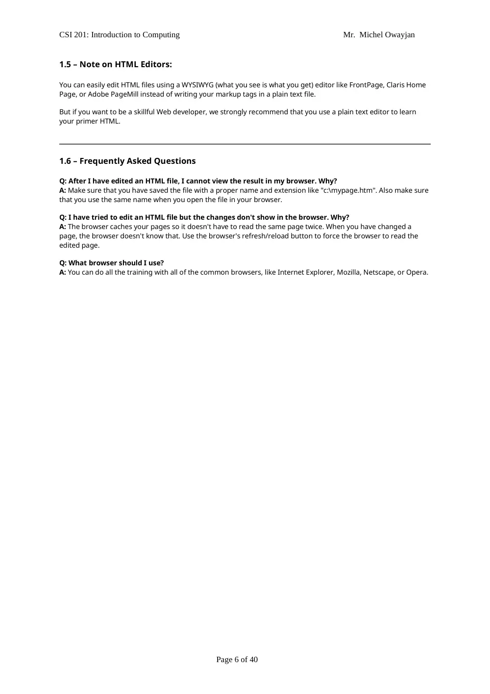CSI 201 Useful File, Spring 2012, page 6