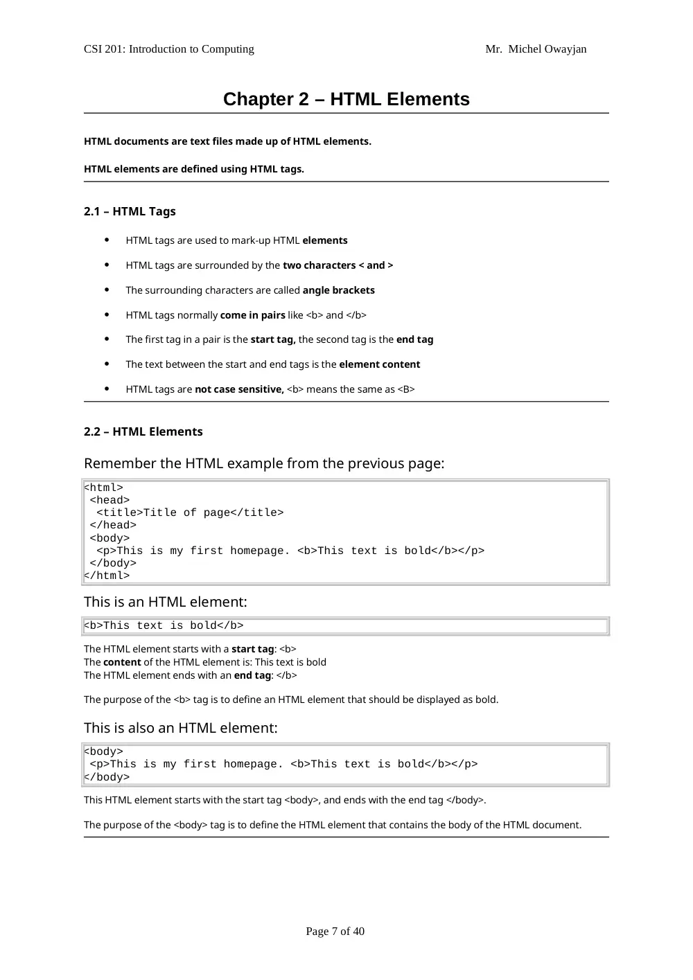 CSI 201 Useful File, Spring 2012, page 7