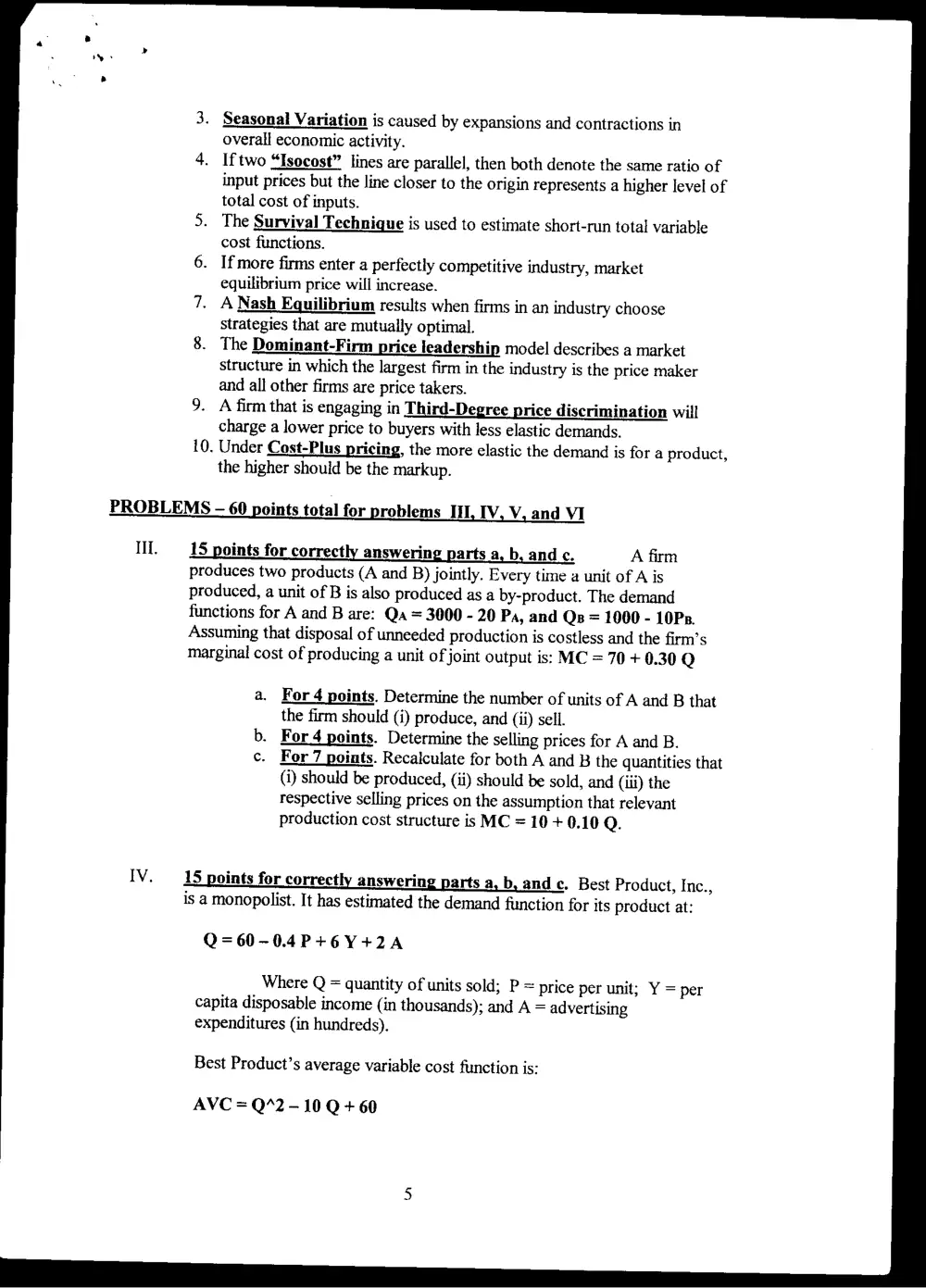 BUSS 230 Final, Spring 2004, page 5