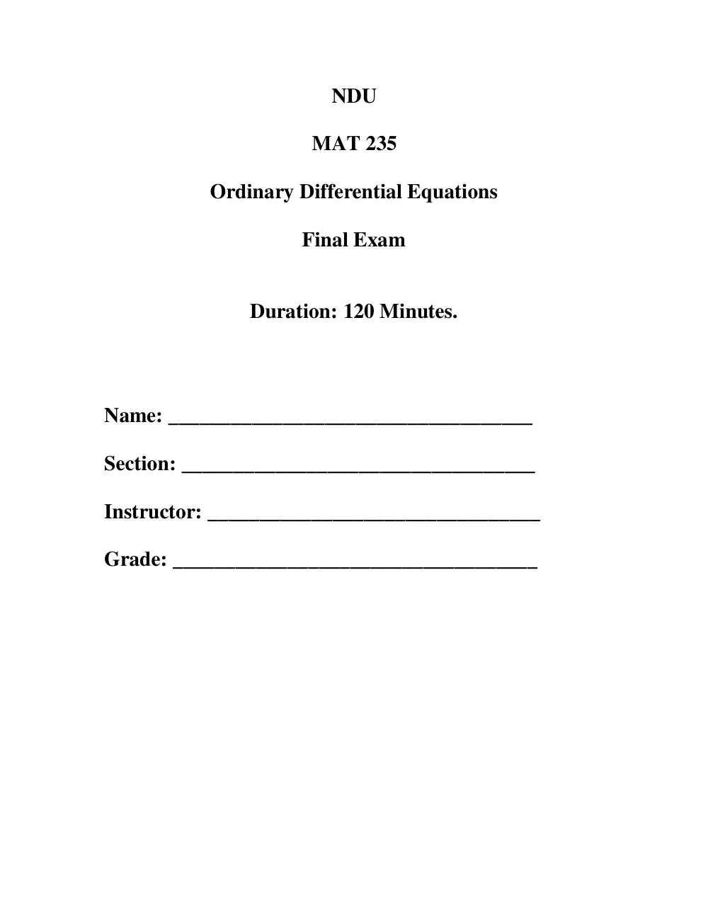 MAT 235 Final, Fall 2004, page 1