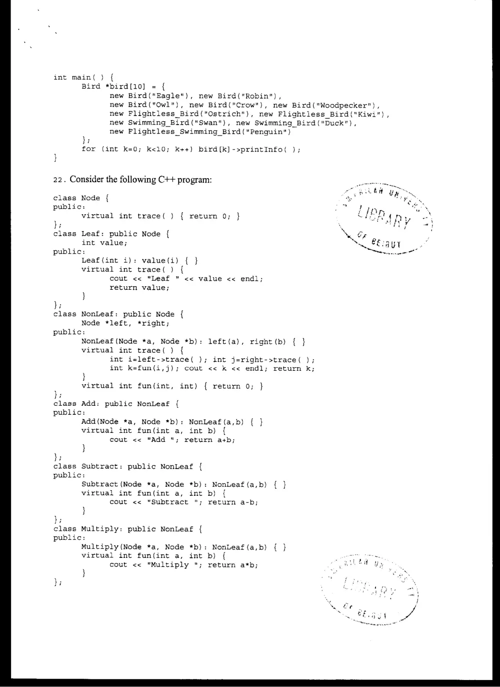 CMPS 258 Final, Spring 2005, page 10