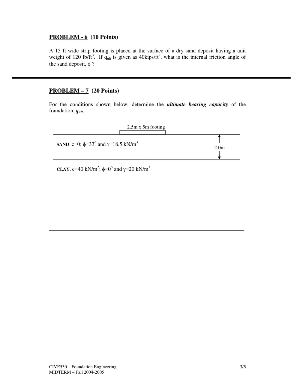 CIVE 530 Midterm, Fall 2004, page 3