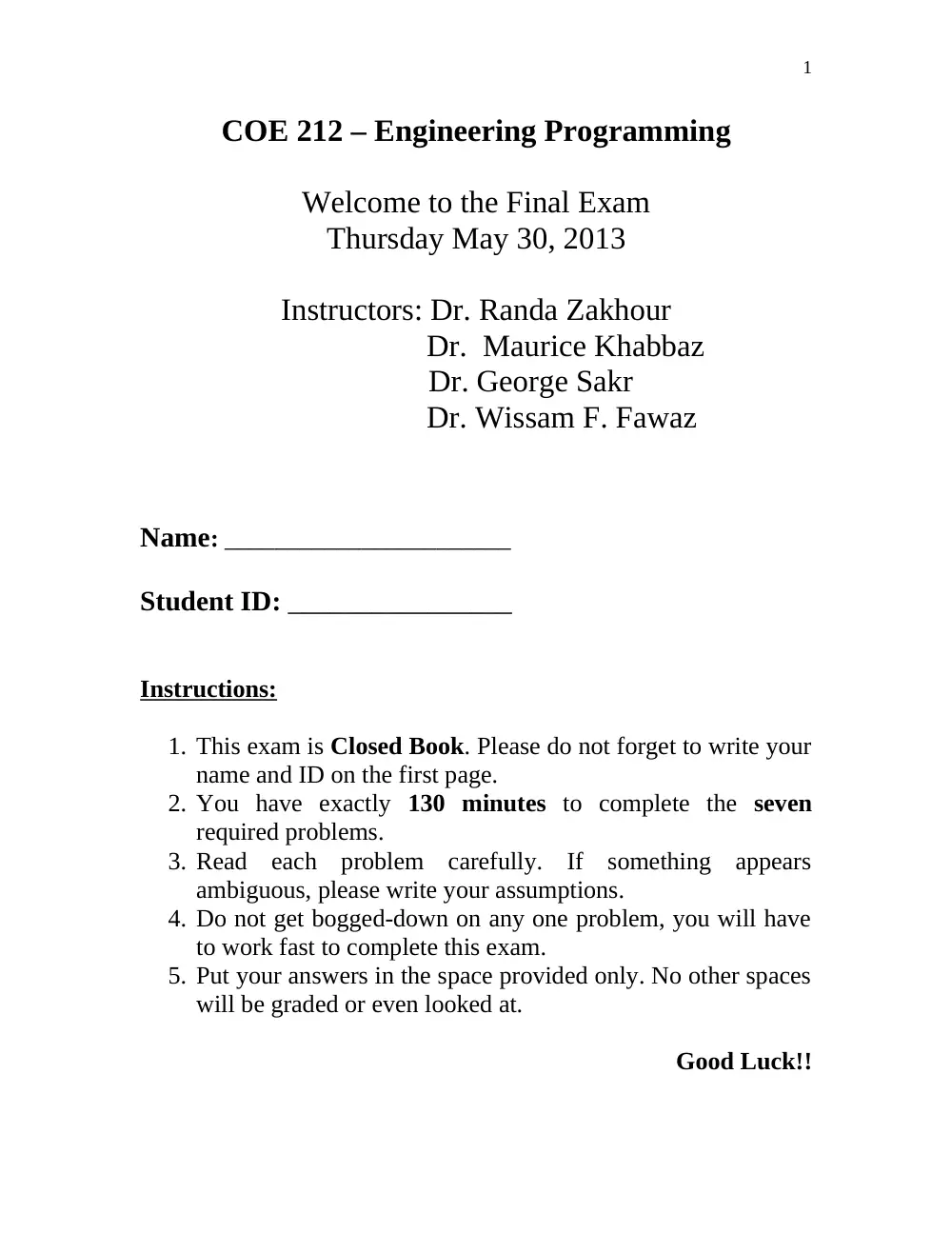 COE 212 Final, Spring 2013, page 1