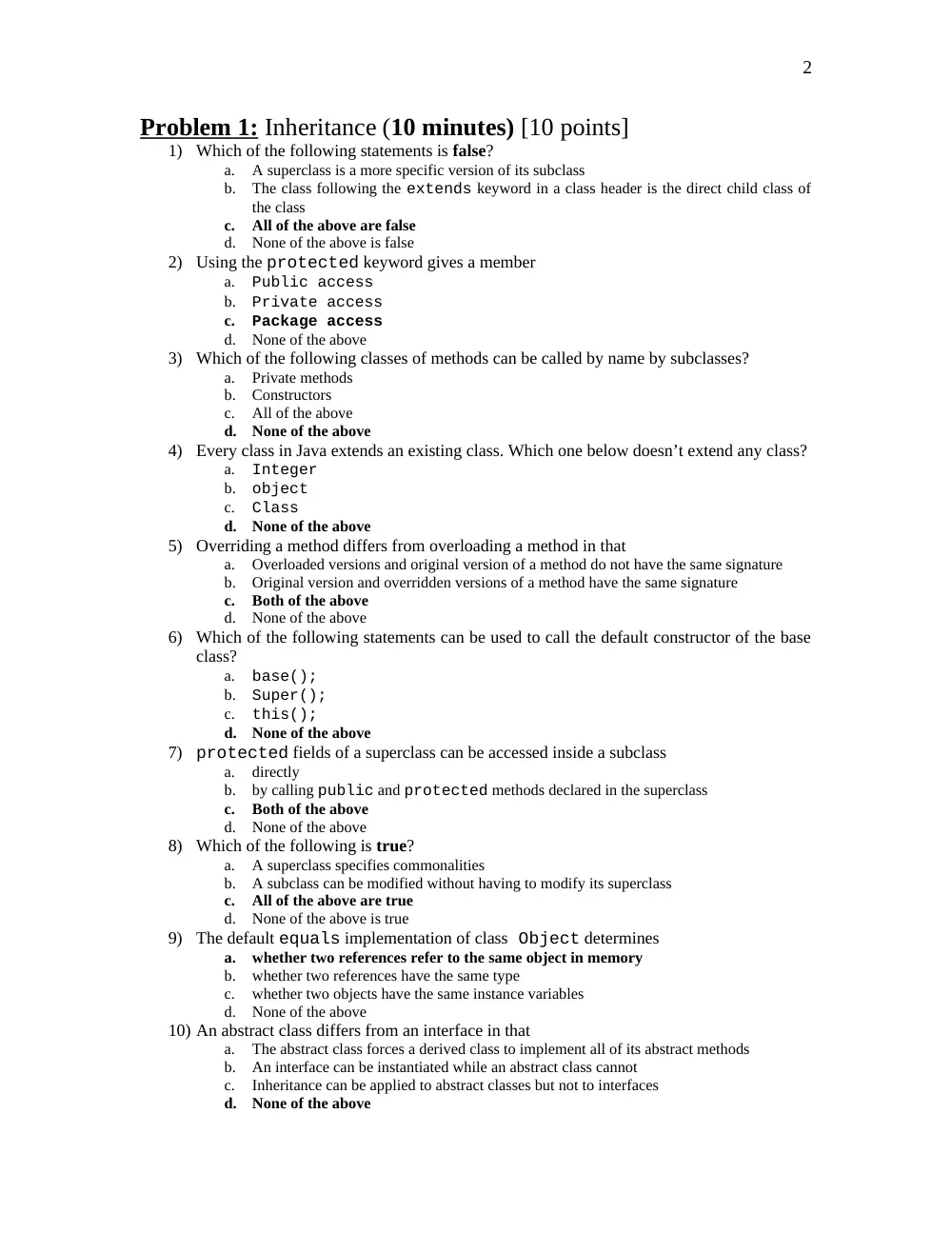 COE 212 Final, Spring 2013, page 2