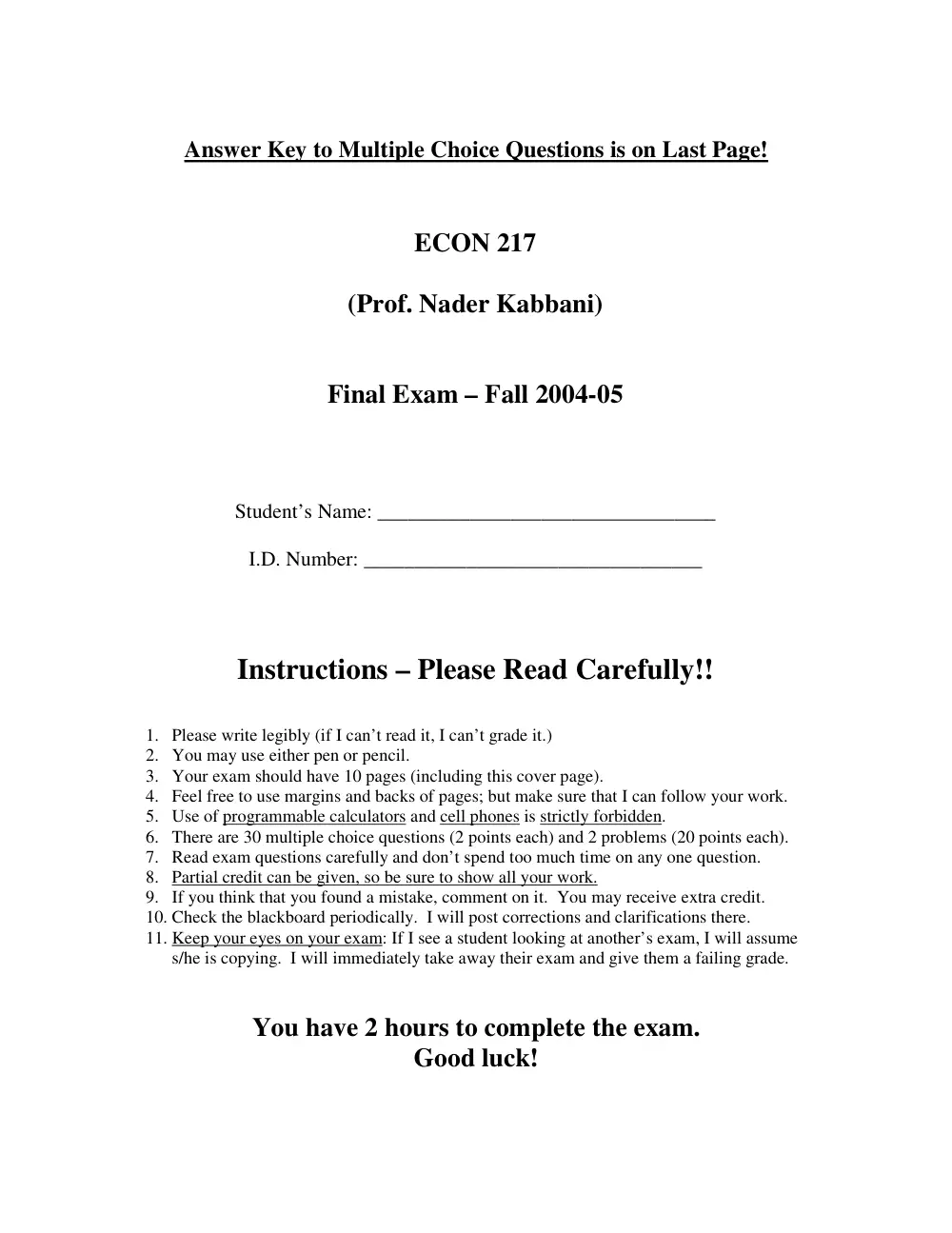 ECON 217 Final, Fall 2004, page 1