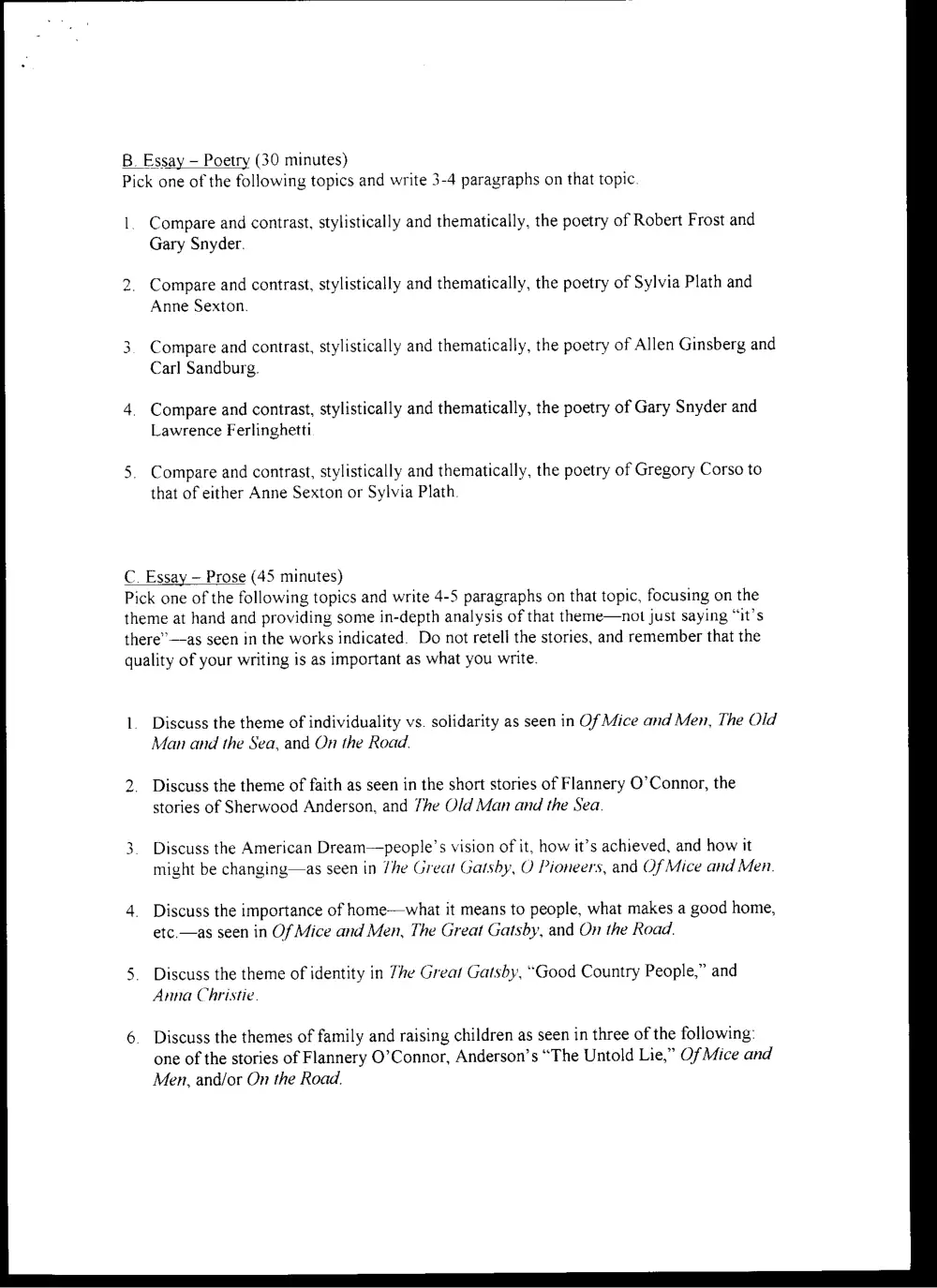 ENG 225 Final, Spring 2008, page 2