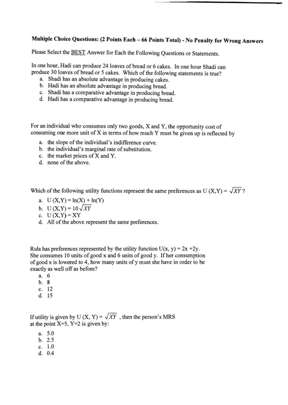 ECON 217 Midterm, Fall 2006, page 2