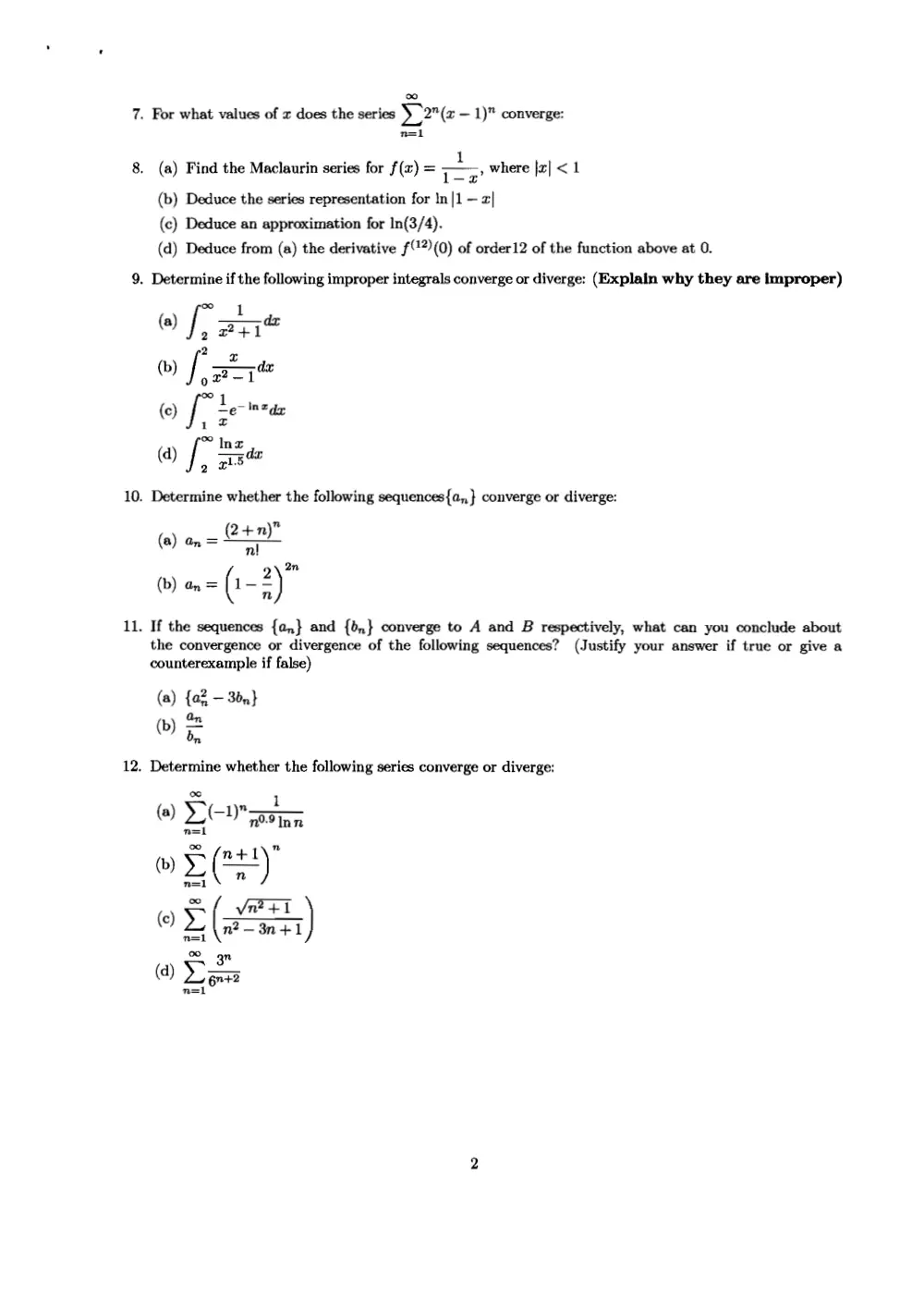 MTH 201 Final, Spring 2009, page 2