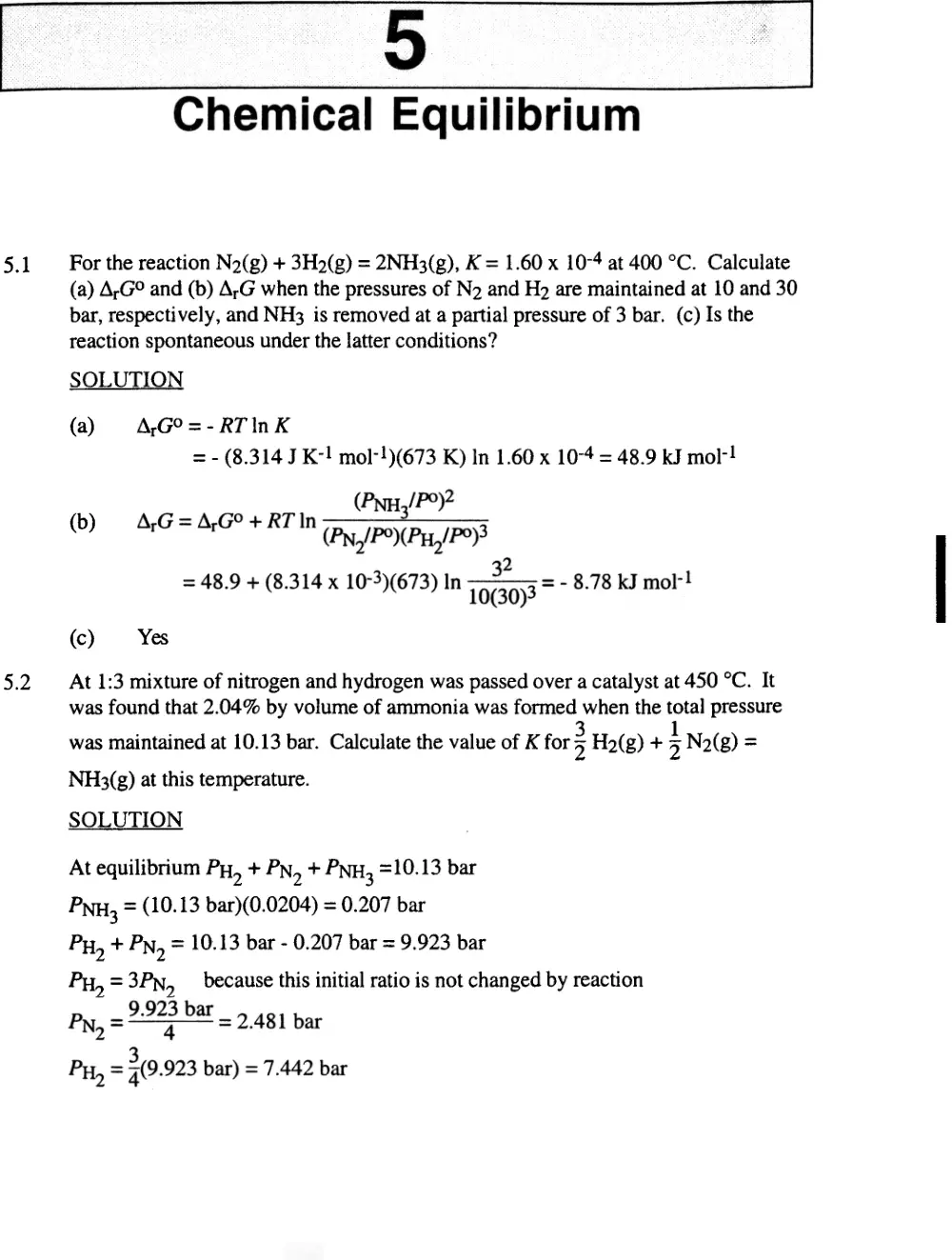 CHEM 217 Problems Chapter 5, Fall 2011, page 1