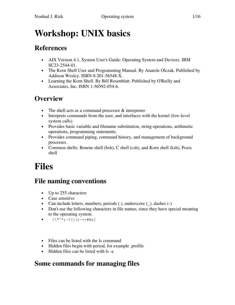 CSC 414 Tutorial, Spring 2003, page 1