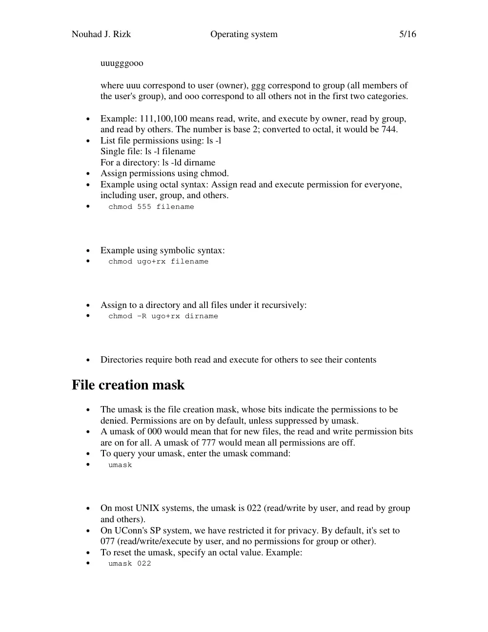 CSC 414 Tutorial, Spring 2003, page 5