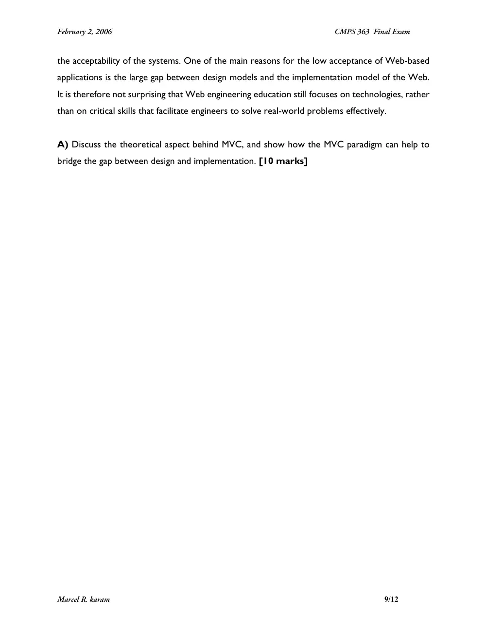 CMPS 363 Final, Fall 2005, page 9
