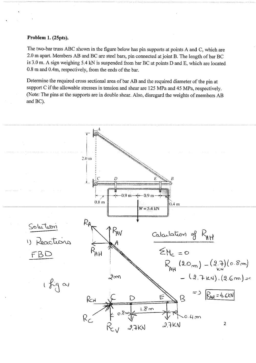 MECH 320 Final with Solution, Spring 2010, page 2