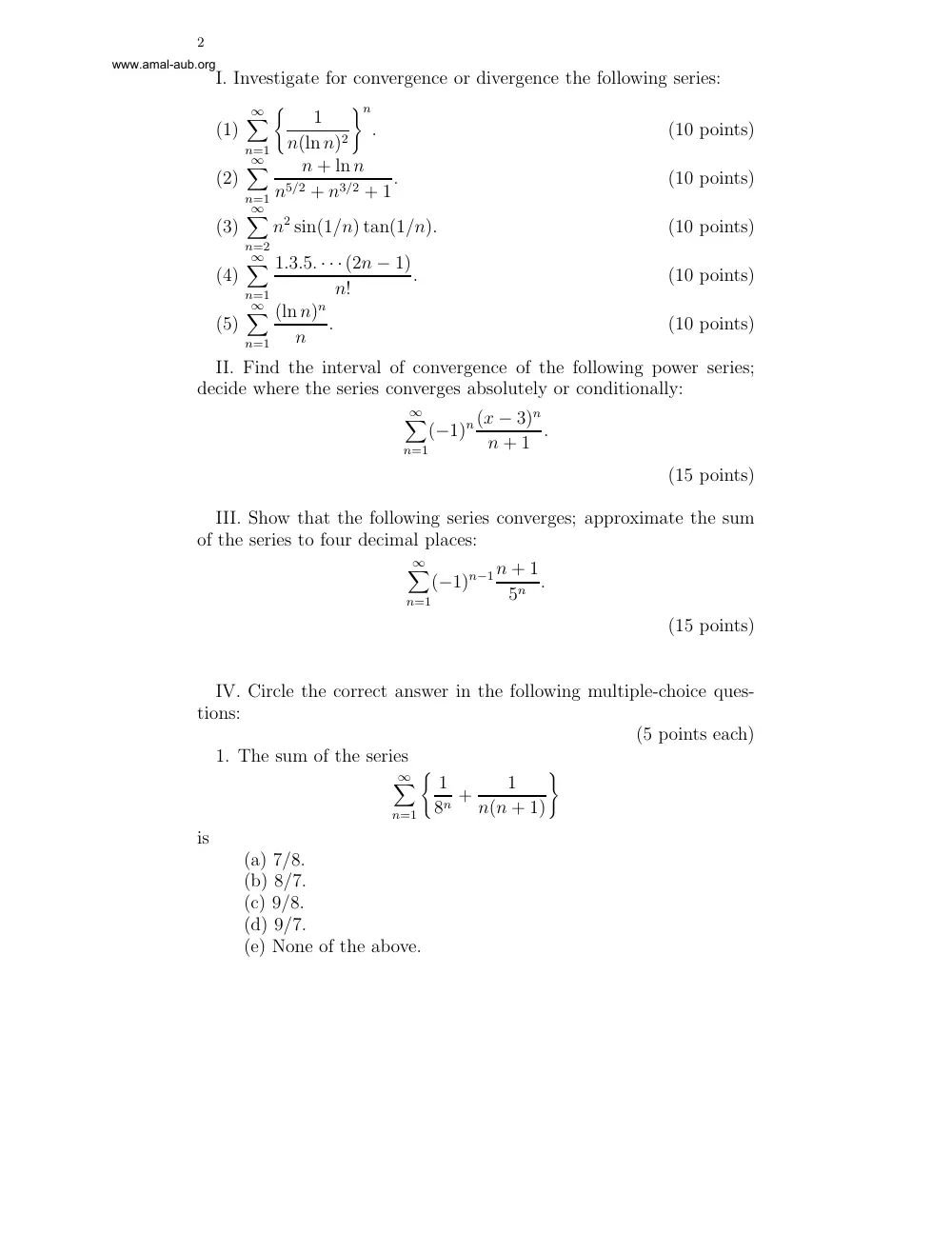 MATH 201 Exam 1, Fall 2001, page 2