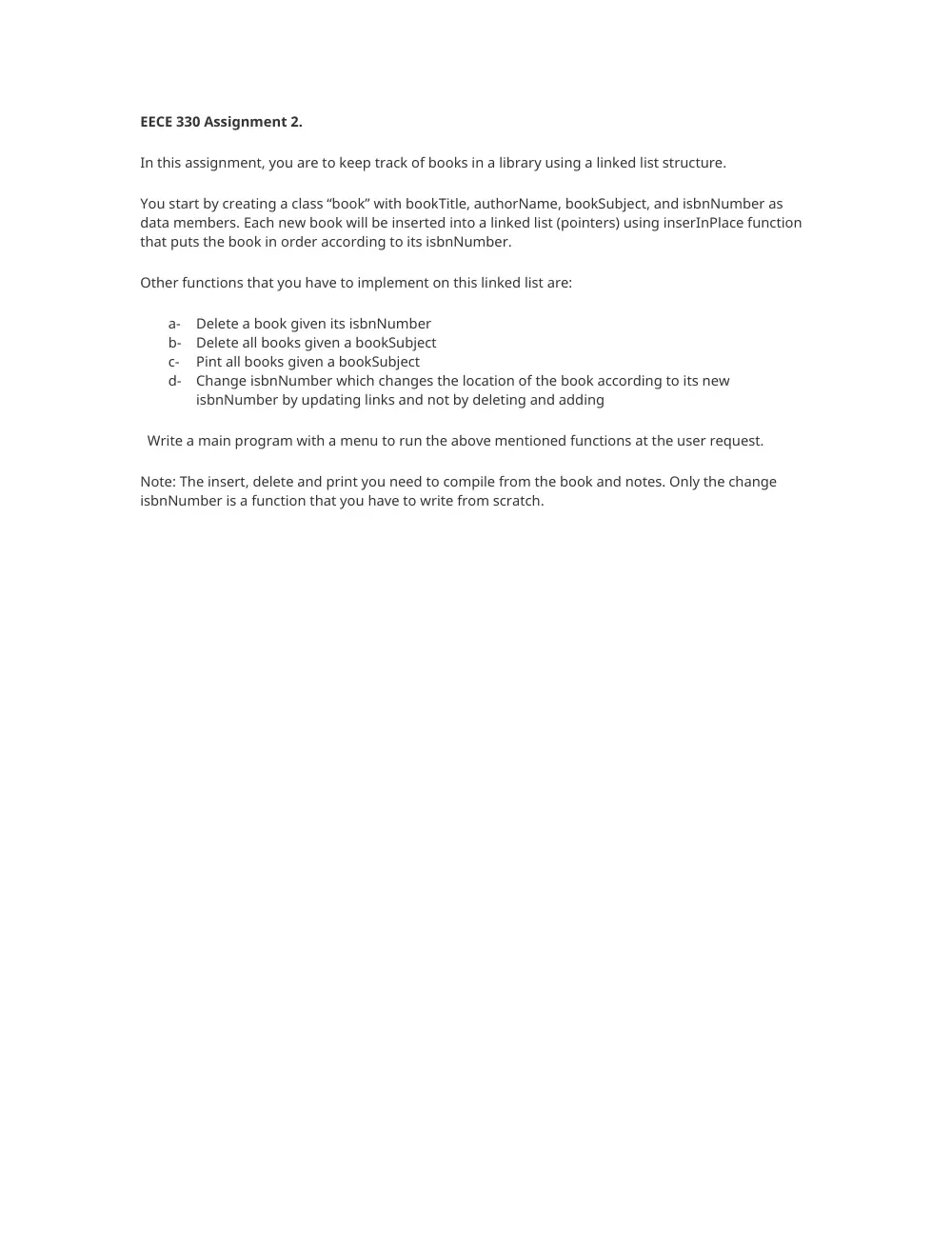 EECE 330 Homework 2 Assignment, Fall 2011, page 1