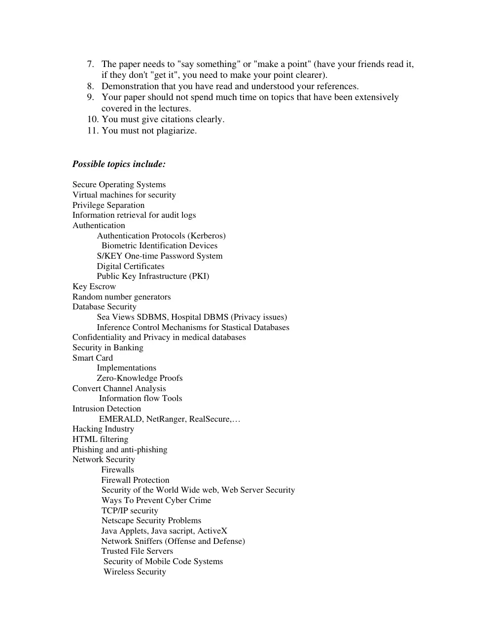 CSC 316 Project, Fall 2007, page 2