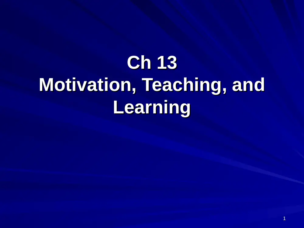 EDUC 215 Chapter 13, Fall 2009, page 1