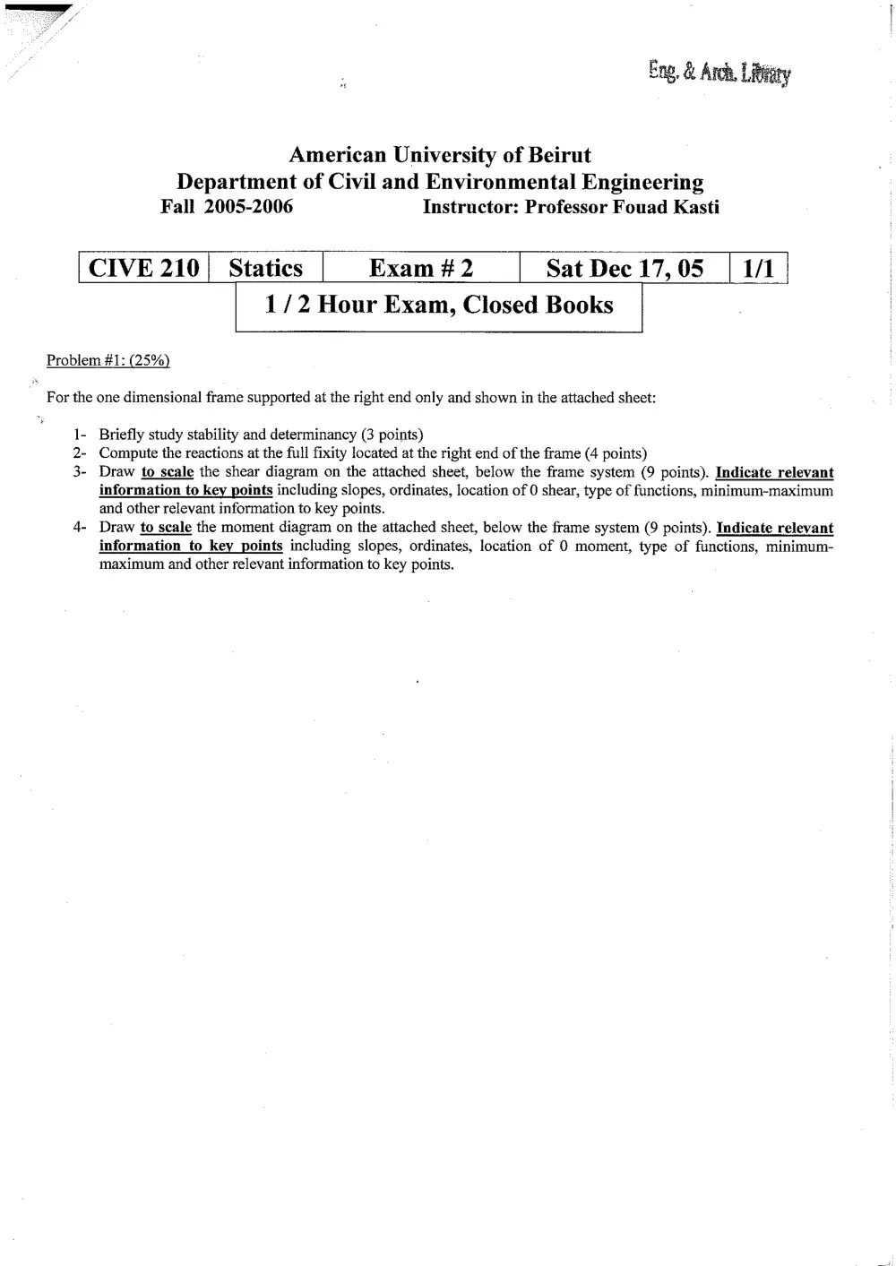 CIVE 210 Problems, Fall 1999, page 5