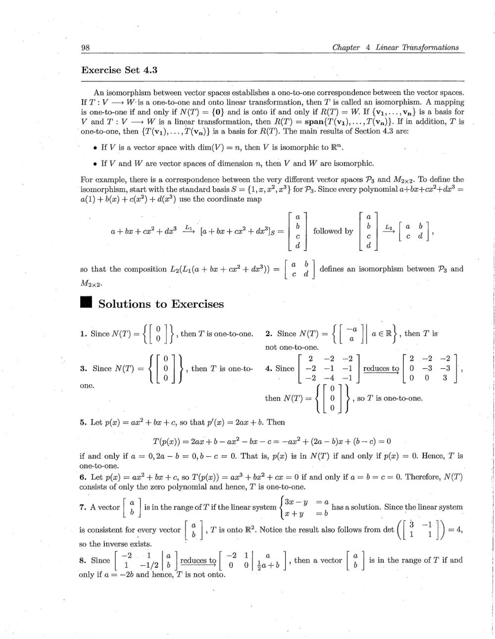 MATH 218 Problems Solution Manual Chapter 4.3, Fall 2011, page 1