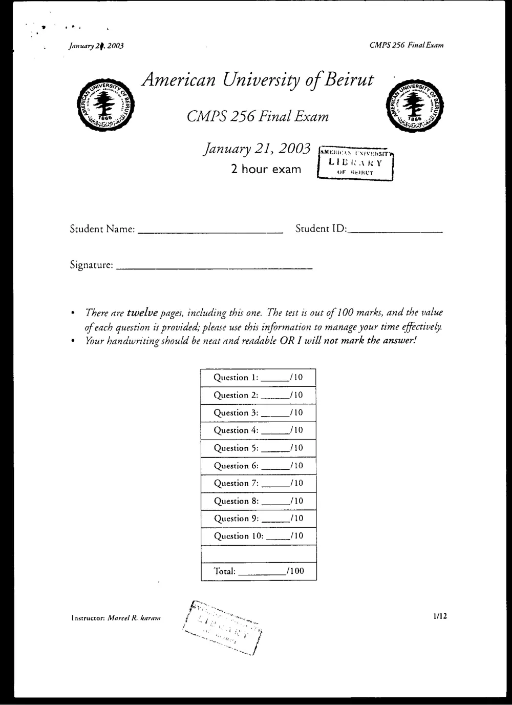 CMPS 256 Final, Fall 2003, page 1