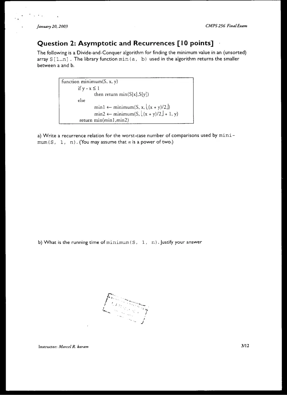 CMPS 256 Final, Fall 2003, page 3