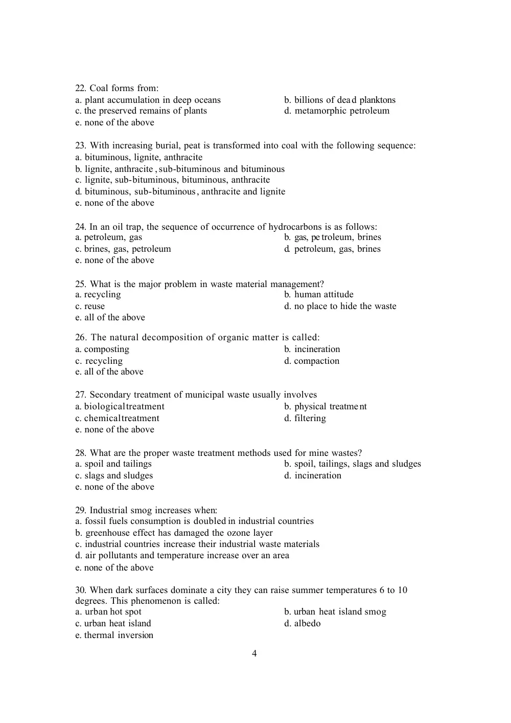 GEOL 101 Final, Fall 2005, page 4