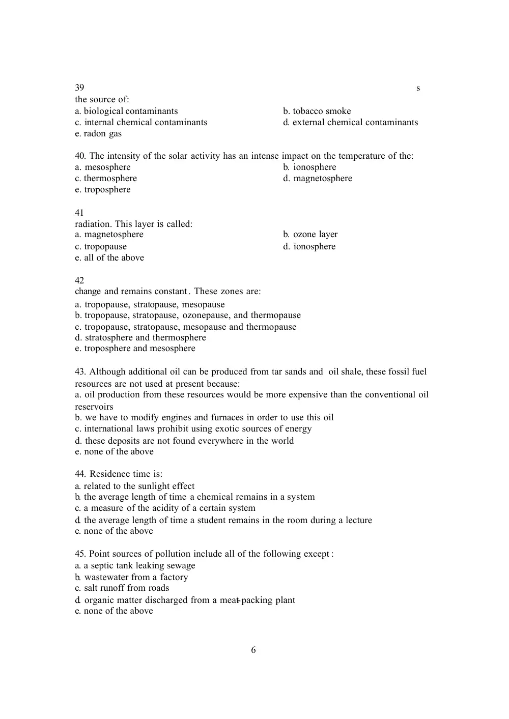 GEOL 101 Final, Fall 2005, page 6