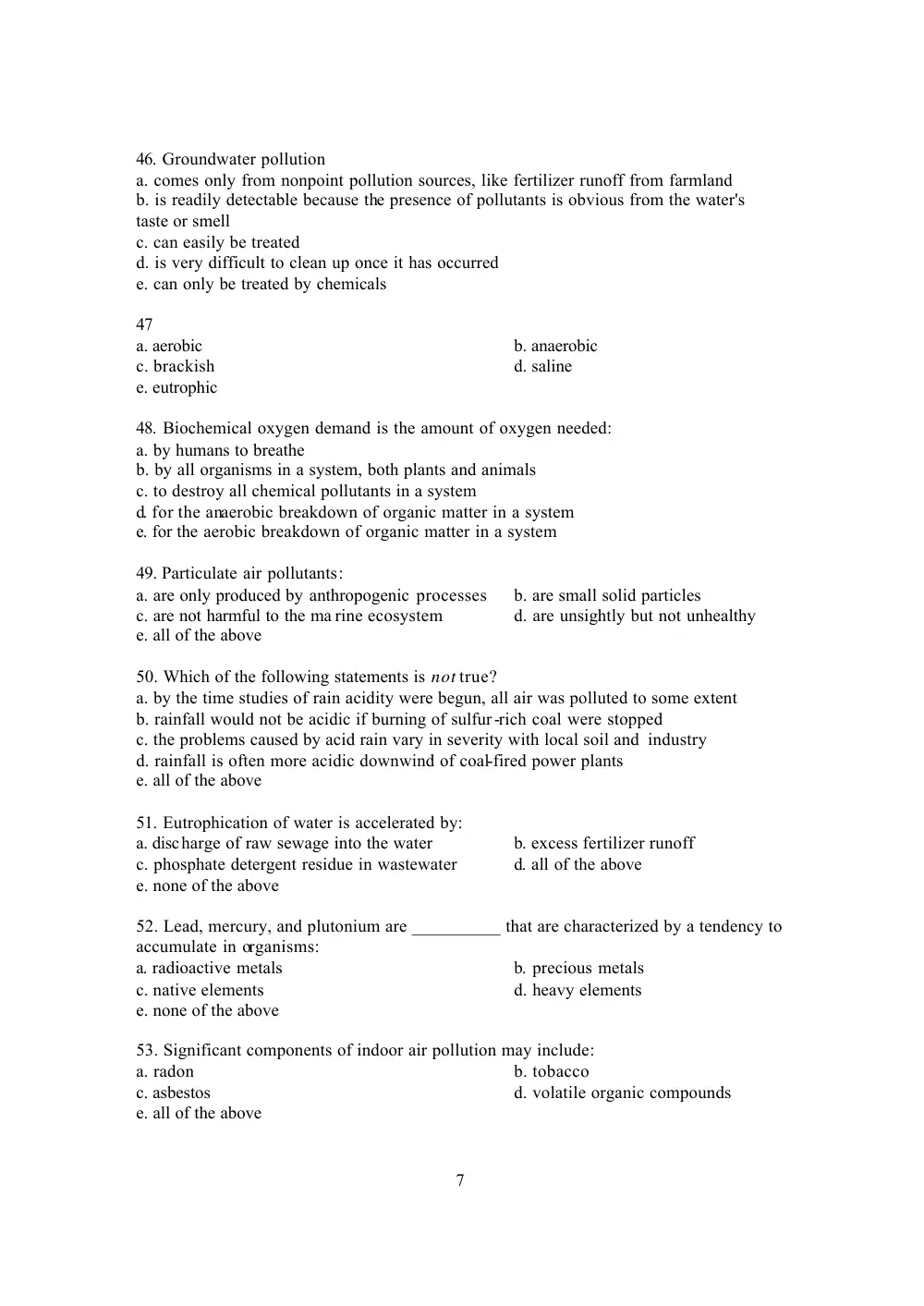 GEOL 101 Final, Fall 2005, page 7