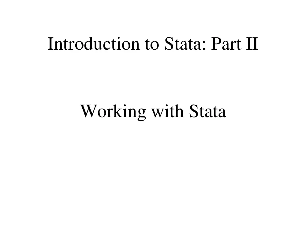 ECO 332 Tutorial Stata, Spring 2016, page 1