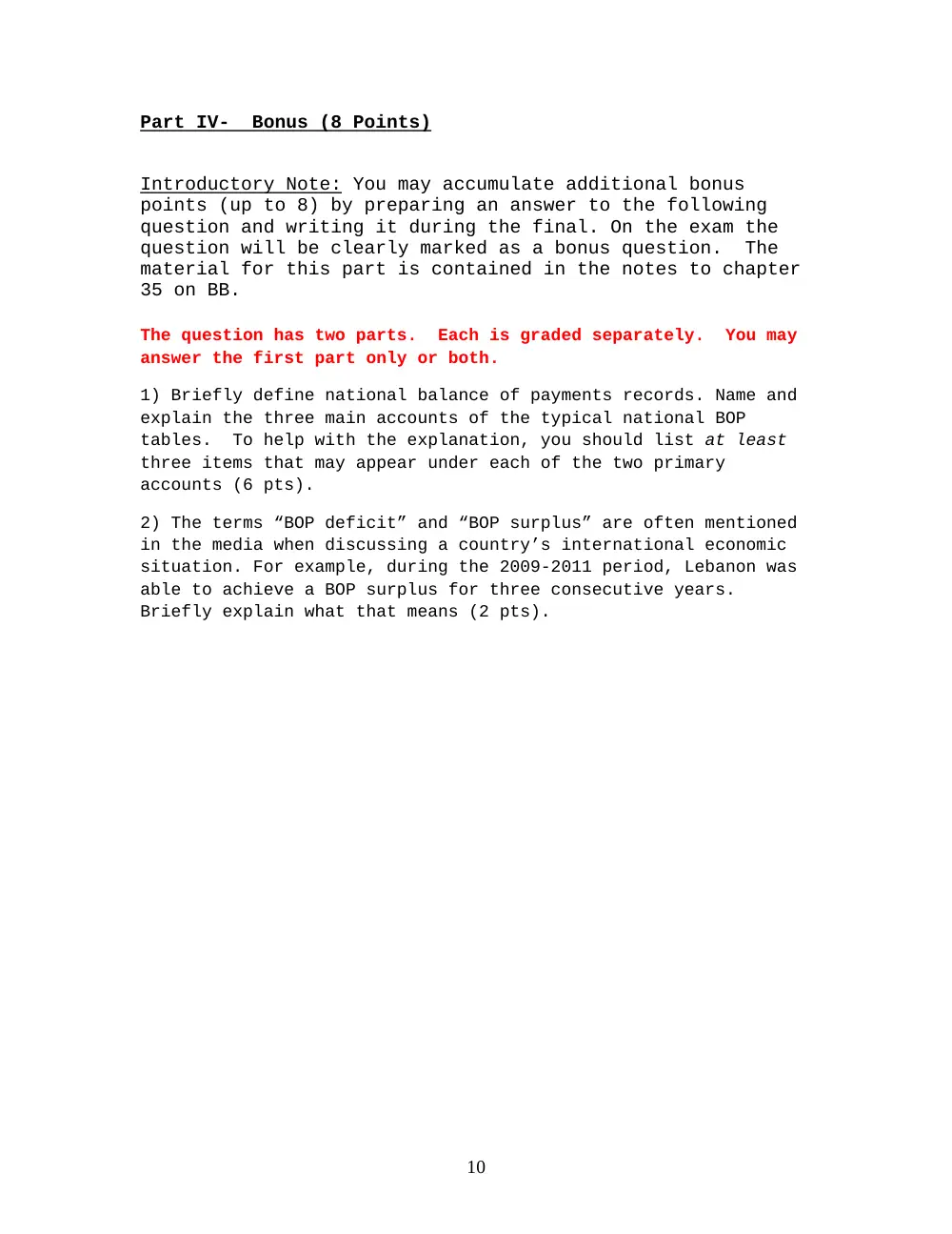 ECO 202 Final Sample, Fall 2013, page 10