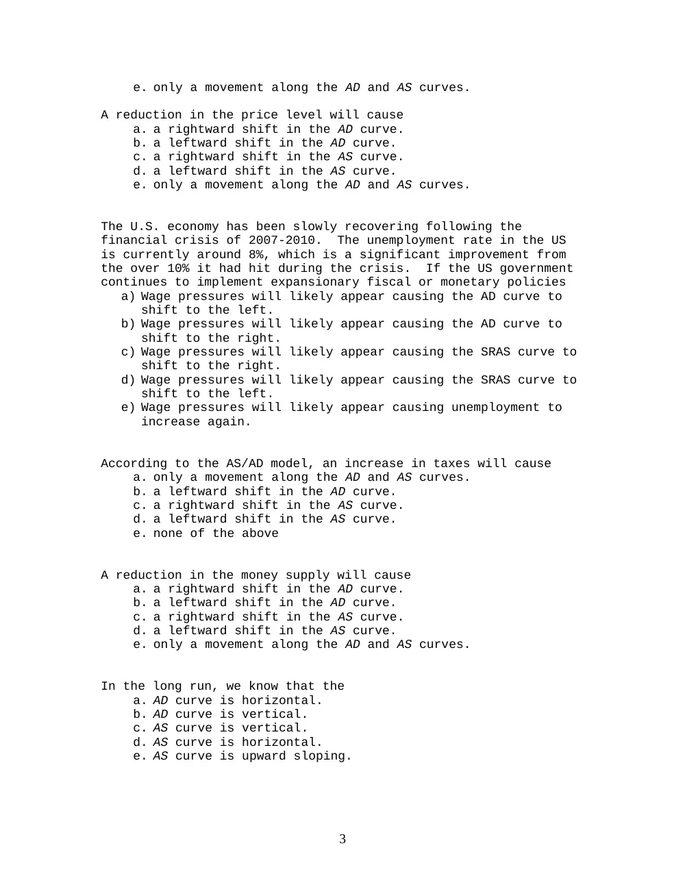 ECO 202 Final Sample, Fall 2013, page 3