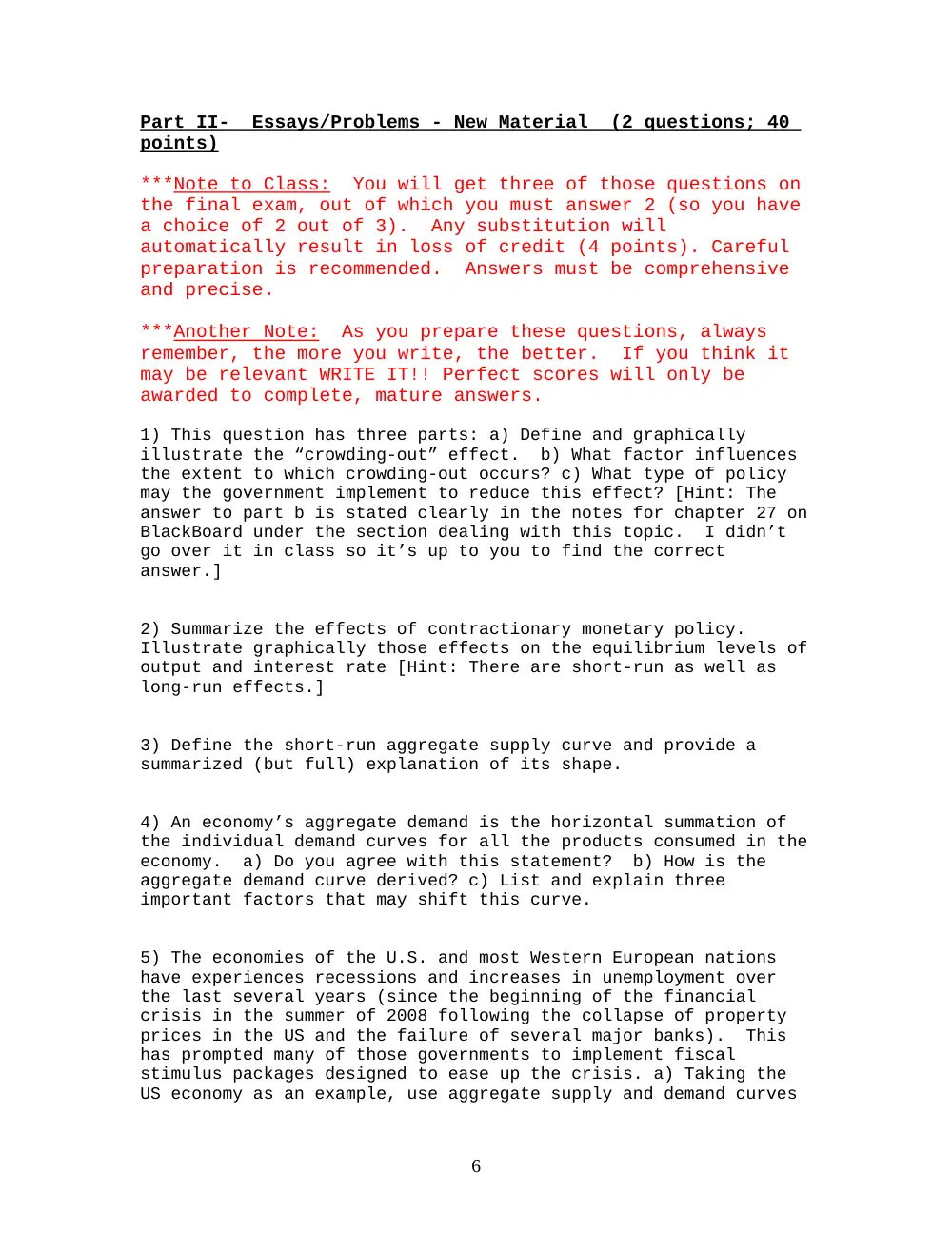 ECO 202 Final Sample, Fall 2013, page 6